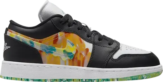 Кроссовки Air Jordan 1 Low SE GS Drip, черный