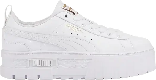 Кроссовки Puma Mayze Leather Jr White Team Gold, белый