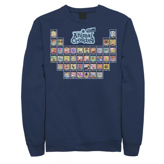 Мужской свитшот Animal Crossing New Horizons Periodic Table Of Villagers Licensed Character