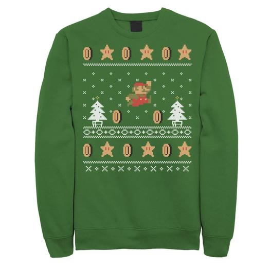 Мужской свитшот Nintendo Super Mario Christmas Coins Pixels Licensed Character