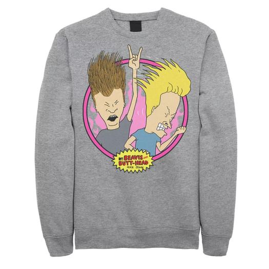 Мужской свитшот с портретом Beavis & Butthead Rock N Roll Circle Licensed Character