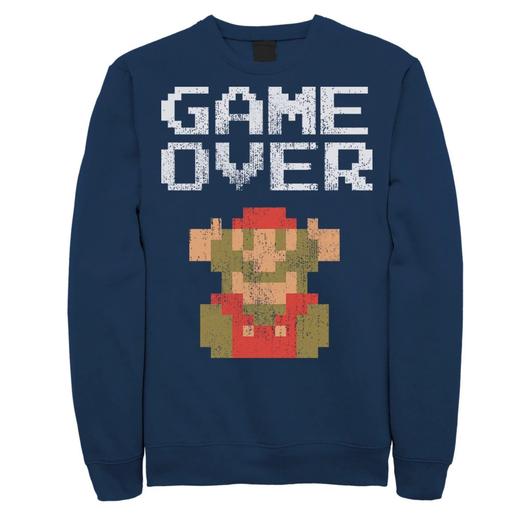 Мужской осенний пуловер с капюшоном Nintendo Super Mario Classic Game Over Mario Licensed Character