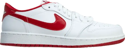 Кроссовки Air Jordan 1 Retro Low BG White Varsity Red, белый