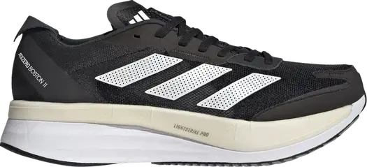Кроссовки Adidas Adizero Boston 11 Wide 'Black White Carbon', черный