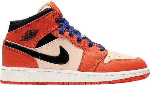 Кроссовки Air Jordan 1 Mid SE GS Team Orange, оранжевый