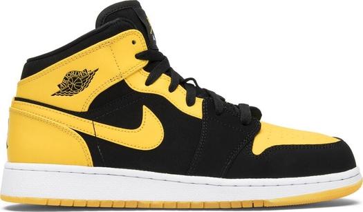 Кроссовки Air Jordan 1 Retro Mid GS New Love 2017, желтый