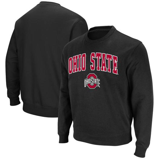 Мужской свитшот из твила черного цвета с логотипом Ohio State Buckeyes Team Arch & Logo Tackle Colosseum