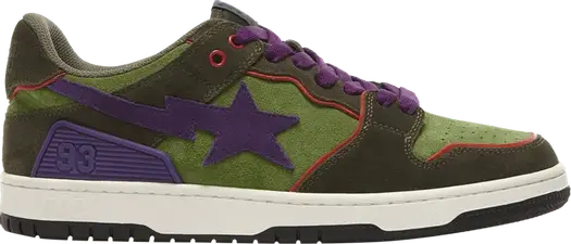 Кроссовки Bapesta Sk8 Green Dark Purple, зеленый