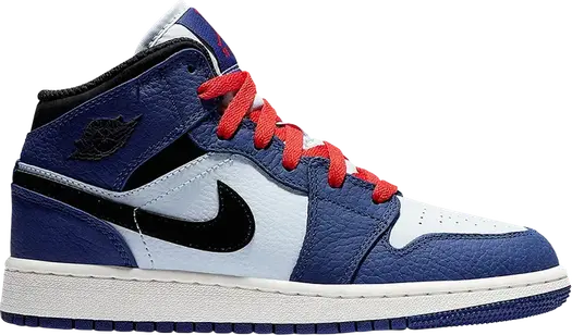 Кроссовки Air Jordan 1 Mid SE GS Deep Royal, синий