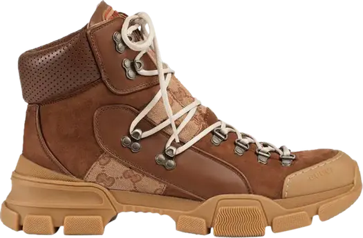 Кроссовки Gucci Flashtrek Leather High, коричневый