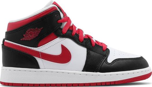 Кроссовки Air Jordan 1 Mid GS White Very Berry, белый