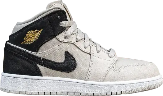Кроссовки Air Jordan 1 Retro Mid GS Light Bone, серый