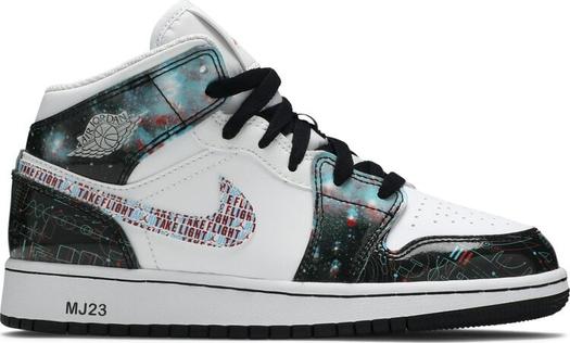 Кроссовки Air Jordan 1 Mid SE GS Take Flight, белый