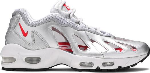 Кроссовки Nike Supreme x Air Max 96 'Metallic Silver', серебряный