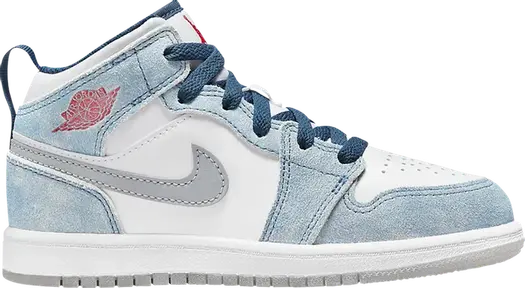 Кроссовки Air Jordan 1 Mid SE PS French Blue, синий