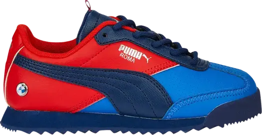 Кроссовки Puma BMW Motorsport x Roma Via Little Kid Strong Blue Fiery Red, синий
