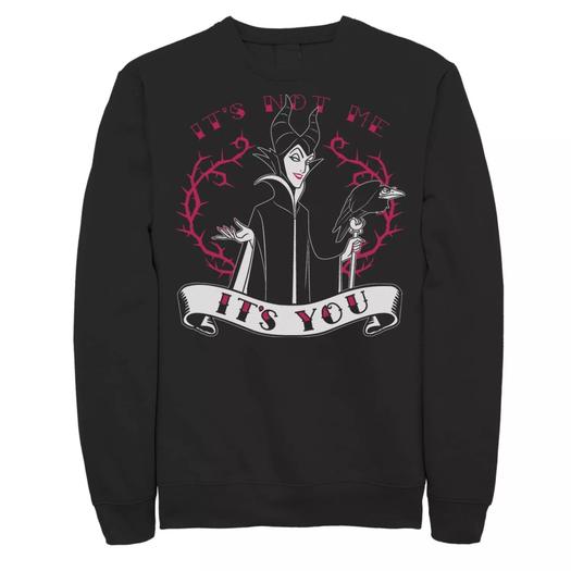Мужской свитшот Disney Villains Valentines Maleficent It’s Not Me It’s You Licensed Character
