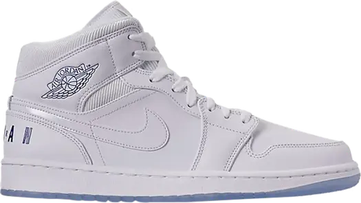 Кроссовки Air Jordan 1 Retro Mid White Concord, белый