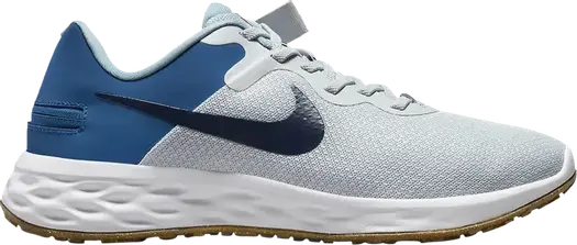 Кроссовки Nike Revolution 6 FlyEase Next Nature 'Pure Platinum Dark Marina Blue', синий