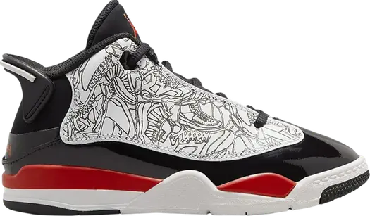 Кроссовки Jordan Dub Zero PS Fire Red, белый