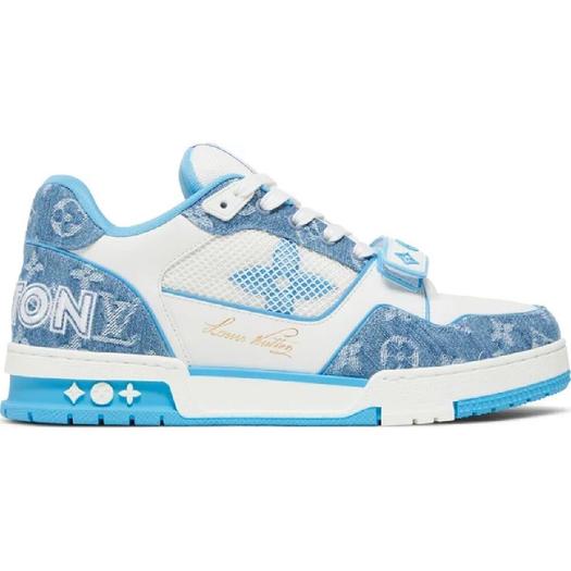 Кроссовки Louis Vuitton Trainer Low, белый/голубой