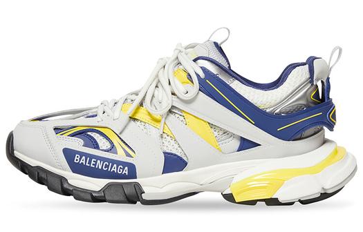 Кроссовки мужские Balenciaga Track 1.0, низкие, белый с синим и желтым