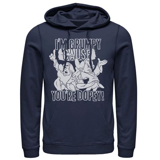 Мужской пуловер с капюшоном Disney Snow White Grumpy Cause You're Dopey Licensed Character