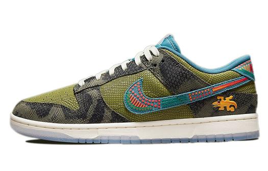 Кроссовки Nike Dunk Low, зеленый/бирюзовый
