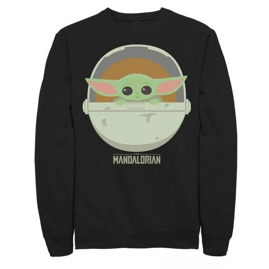 Мужской свитшот с портретом «Звездные войны» The Mandalorian The Child Bassinet, Black Licensed Character, черный