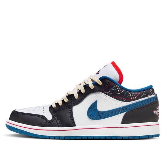Кроссовки Air Jordan 1 Low 'White Industrial Blue Siren Red', белый