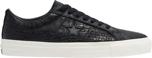 Кроссовки Converse One Star Pro Low Croc Emboss - Black, черный