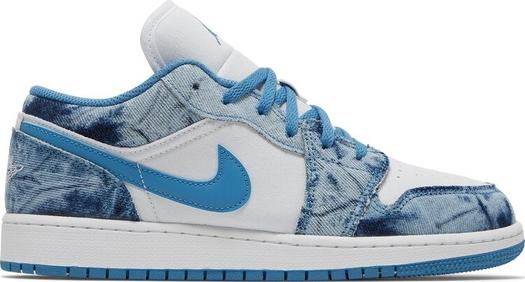 Кроссовки Air Jordan 1 Low GS Washed Denim, белый