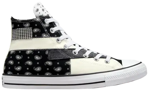 Кроссовки Converse Chuck Taylor All Star High Hacked Patterns - Black Paisley, кремовый