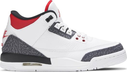Кроссовки Air Jordan 3 Retro Denim SE GS Fire Red, белый
