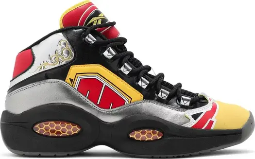 Кроссовки power rangers x question mid 'megazord battle mode!' Reebok, серебряный