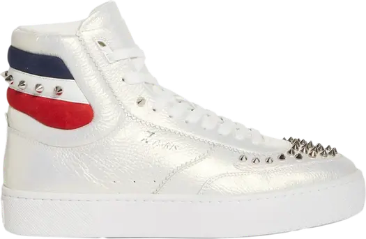 Кроссовки Christian Louboutin Top Rui Spikes Version Champagne, белый