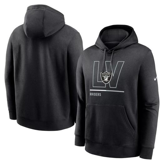 Мужской черный флисовый пуловер с капюшоном Las Vegas Raiders City Code Club Nike