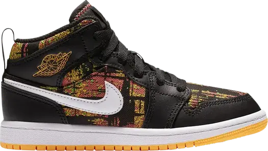 Кроссовки Air Jordan 1 Mid PS Black Laser Orange, черный