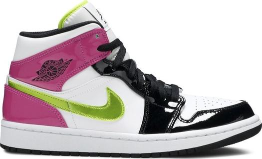 Кроссовки Air Jordan 1 Mid SE Cyber Active Fuchsia, белый