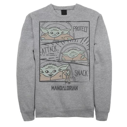 Мужской свитшот с закусками «Звездные войны, мандалорец, ребенок, защита, атака» Licensed Character