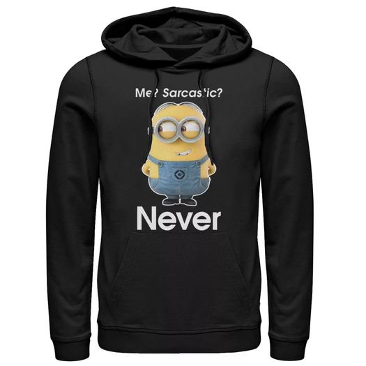 Мужской пуловер с капюшоном Minions Never Sarcastic Licensed Character