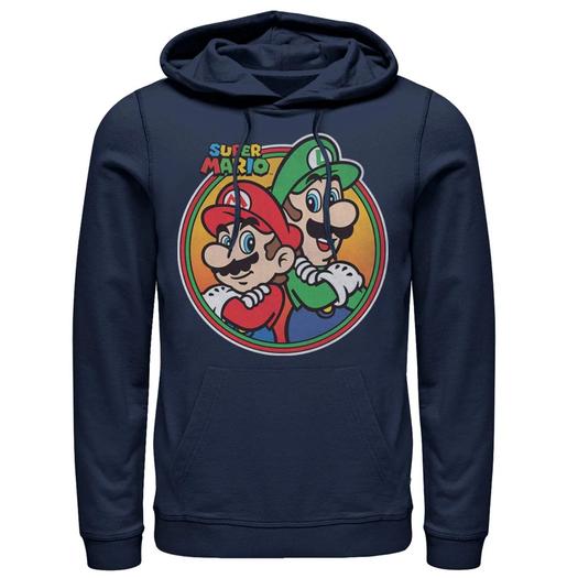Мужской пуловер с капюшоном Nintendo Super Mario & Luigi Brothers Circle Licensed Character