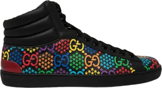 Кроссовки Gucci Ace GG Supreme High Psychedelic, черные