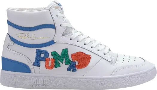 Кроссовки Puma Ralph Sampson Mid Badges - White Palace Blue, белый