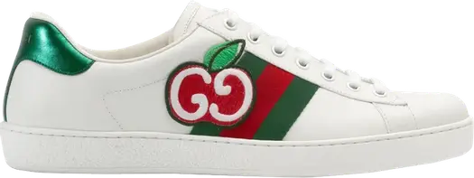 Кроссовки Gucci Ace Low GG Apple Patch, с патчем "Яблоко", белый