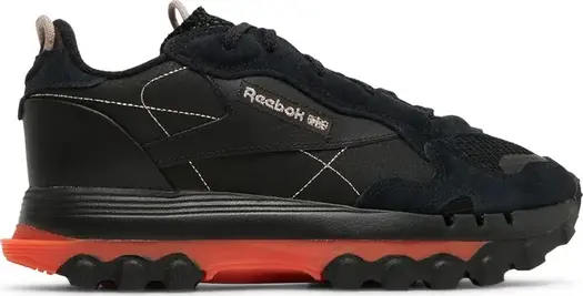 Кроссовки cardi b x wmns classic leather 'core black fiery orange' Reebok, черный