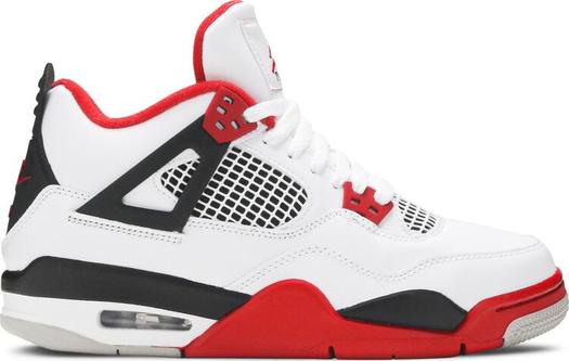 Кроссовки Air Jordan 4 Retro OG GS Fire Red 2020, белый