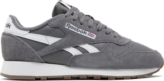 Кроссовки classic leather 'pure grey white' Reebok, серый