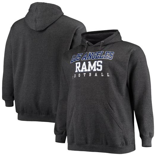 Мужской фирменный темно-серый пуловер с капюшоном Los Angeles Rams Big & Tall Practice Fanatics