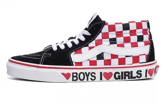 Кроссовки Sk8 Vans-Mid 'Checkerboard - I Heart'